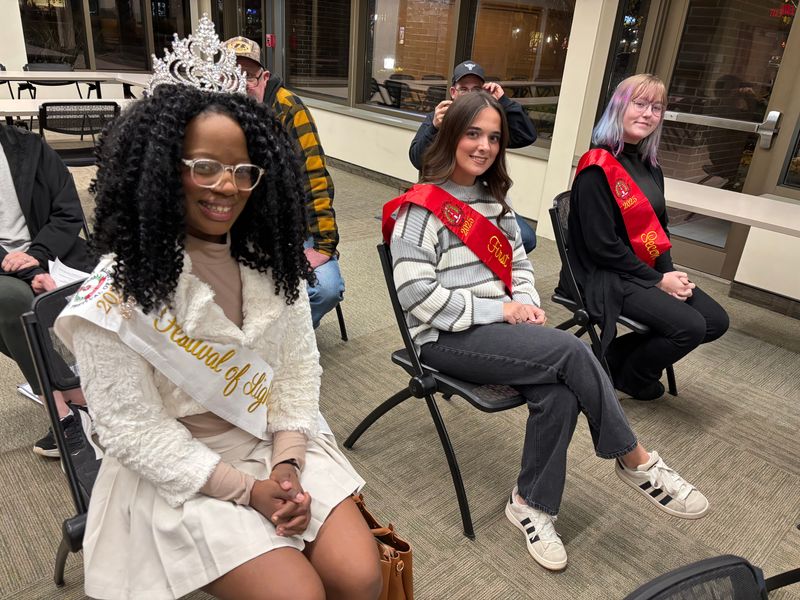 (From left) This year's Festival of Lights Queen Amira Dvorak and first and second runners-up Bella Duckworth and Salem Tabacchi attended Tuesday's East Peoria City Council meeting for their first public appearance.