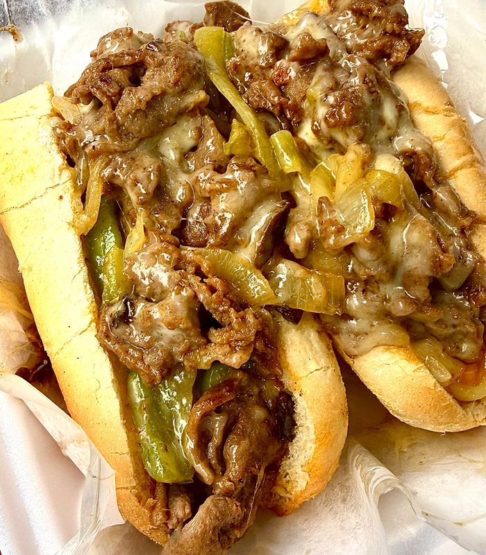 A Philly cheesesteak is served with shaved ribeye, onions, peppers, mushrooms, mayo and cheese at Fattys Cheese Steaks n Wingz.