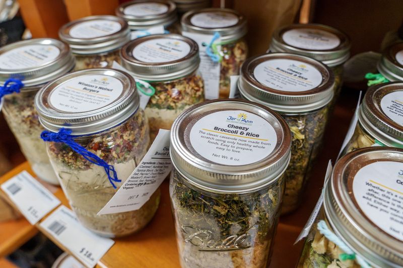Among the new products offered at Sous Chef are organic ingredients for soups, casseroles, waffles and other meals pre-assembled in a re-usable Mason jar from the local business Jar d'Ann.