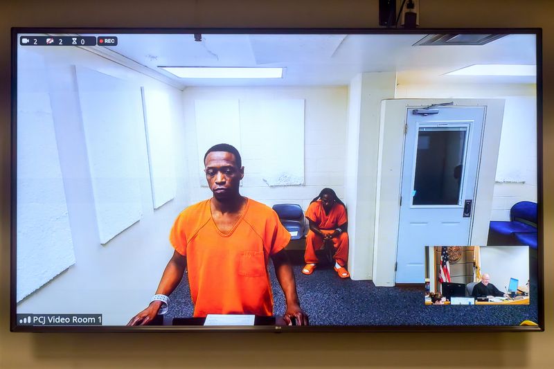 Former Peoria High School basketball coach Daniel Ruffin appears in court via video on new charges alleging sexual abuse with a second underage student Wednesday, Feb. 11, 2026 at the Peoria County Courthouse.