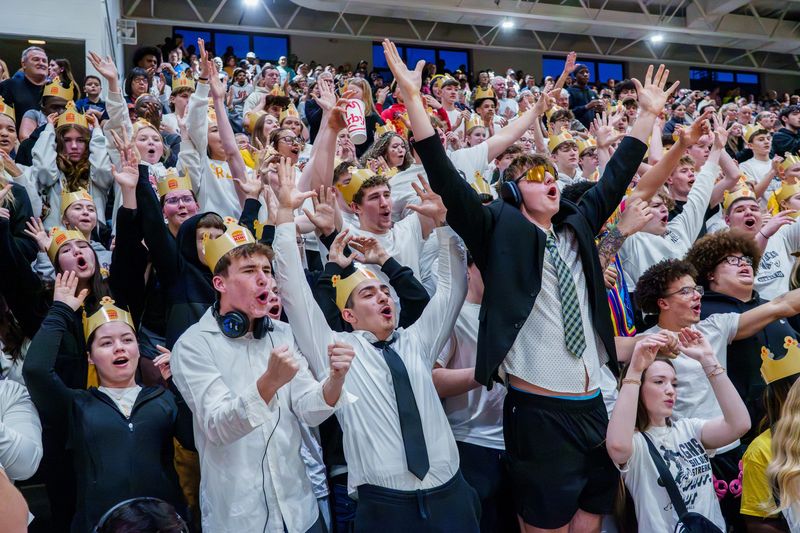 Galesburg fans cheer for their players during introductions before the start of their Class 3A girls basketball sectional title game against Washington on Thursday, Feb. 26, 2026 at Galesburg High School. The Panthers advanced to the supersectional with a 61-37 win.