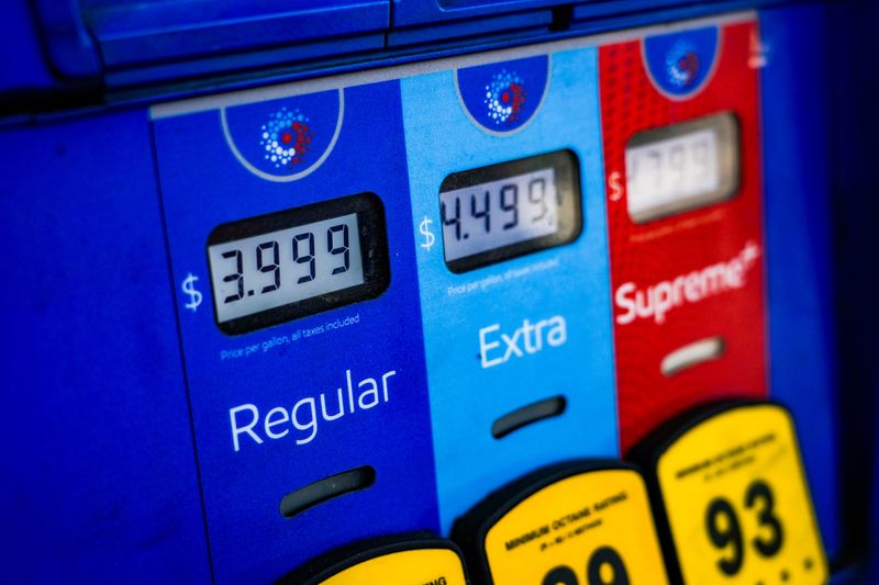 Gas prices are seen at a Mobil on Immokalee Road in Naples, Fla., on Thursday, March 19, 2026.