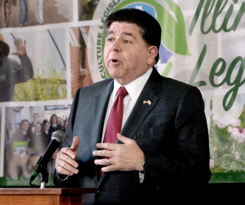 Gov. JB Pritzker speaks at the Howlett Building during Agriculture Legislative Day Tuesday, March 24, 2026.