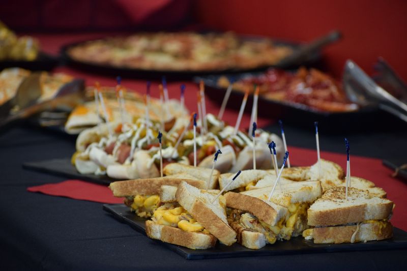 A BBQ mac sandwich is on the menu at Dozer Park's Heartland BBQ food stand this season.