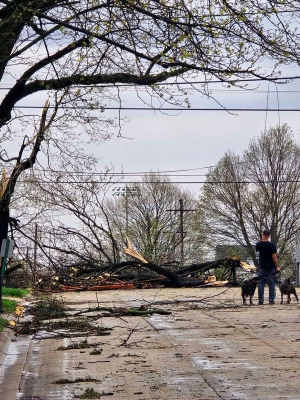 Kyle Johnson of Lena captured these images after the April 17 storm swept through town. The National Weather Service confirmed April 18 that the village had been struck by a tornado.