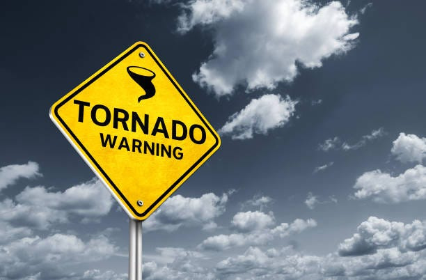 Tornado warning sign