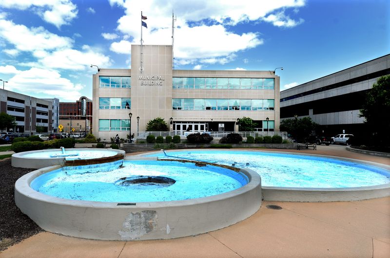 Fountain in front of Municipal Building West In Springfield Wednesday, May 6, 2026.