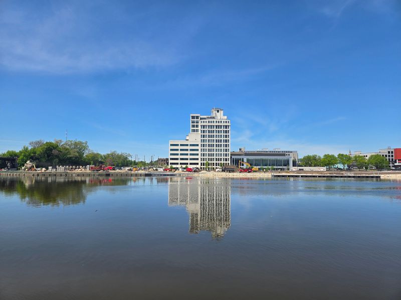 A month ahead of the IRONMAN 70.3 Rockford, Davis Park, pictured here on May 14, 2026, remains under construction as it undergoes a major overhaul. That means spectators won't have access to the park during the triathlon and organizers are relocating some areas.