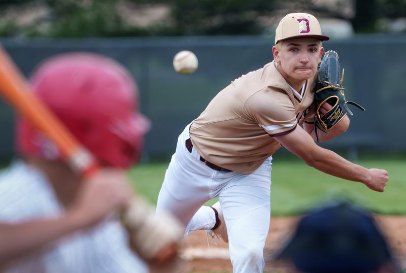 Dunlap pitcher Carter Lippens throws against Metamora during their high school baseball game Monday, May 18, 2026 in Metamora. The Eagles defeated the Redbirds 5-3.