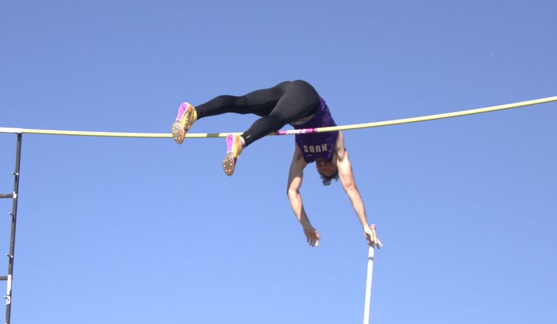 Andrew Nuyen clears the bar while winning the pole vault event at the Rochelle Sectional on May 20, 2026, in Rochelle, and qualifying for state.