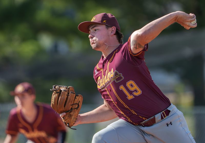 East Peoria pitcher Dalton Oakman throws against Metamora in the second inning of their Class 3A sectional semifinal Wednesday, June 3, 2026 at Washington Community High School. The Raiders defeated the Redbirds 1-0.