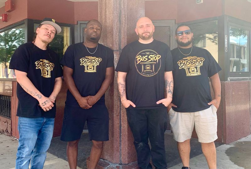 The Bus Stop management team (Left to right), Michael Howard, Trevor Minton, Zac Lowman and Aaron Phillips pose for a picture on June 18, 2026.