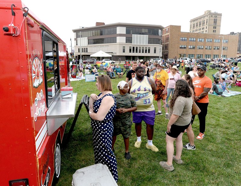 Food vendors serve concert goers at Levitt AMP Springfield Music Series June 25, 2026.