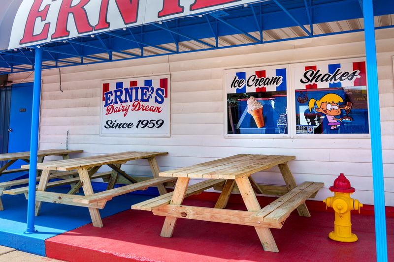 A set of brand new picnic tables await customers at the newly-renovated Ernie's Dairy Dream on Jefferson Avenue in South Peoria. New owner Tony Kattom has revamped the once-popular ice cream stand and upgraded the menu.