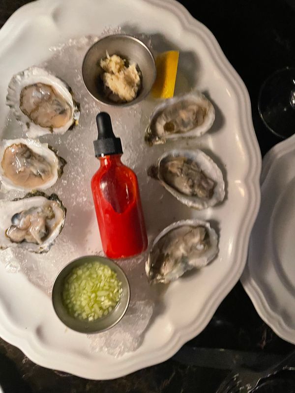 Oysters On The Half Shell from the Raw Bar at Rosie's Tavern in Germantown.