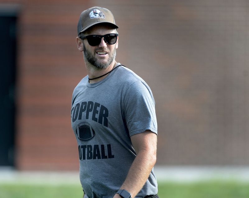 Hillsboro coach Joe Reed at football practice Tuesday, August 11, 2026.