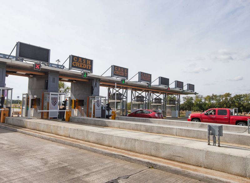 The Indiana Toll Road booths.