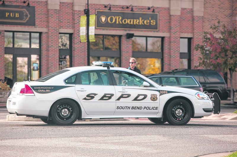 A South Bend Police Department cruiser is seen at Eddy Street Commons in this file photo.