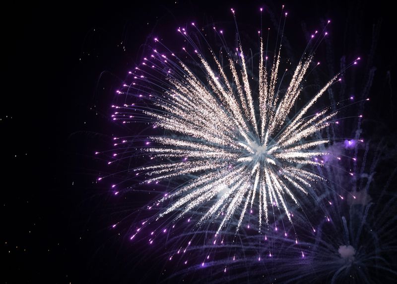 Fireworks fill the sky during the 2023 Fireworks on the Ohio celebration in Downtown Evansville, Ind., Tuesday, July 4, 2023.