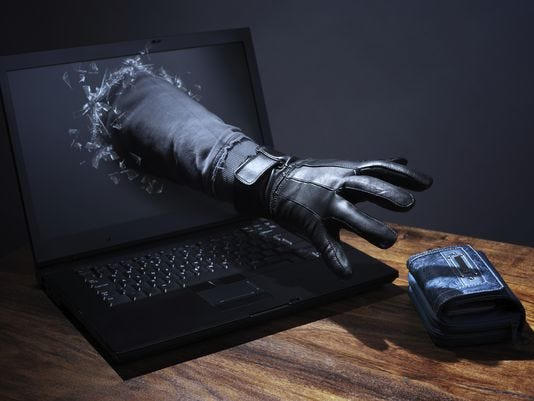 Cyber crime and fraud illustration