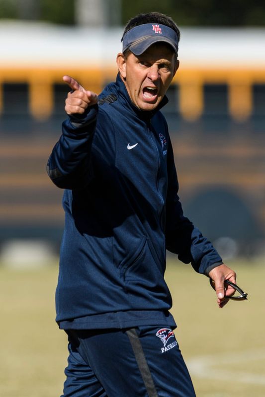Heritage Hills coach Joe Asbury, seen here during the sectional championship in 2019, will lead the Patriots into their second semistate appearance this weekend against Indianapolis Chatard.