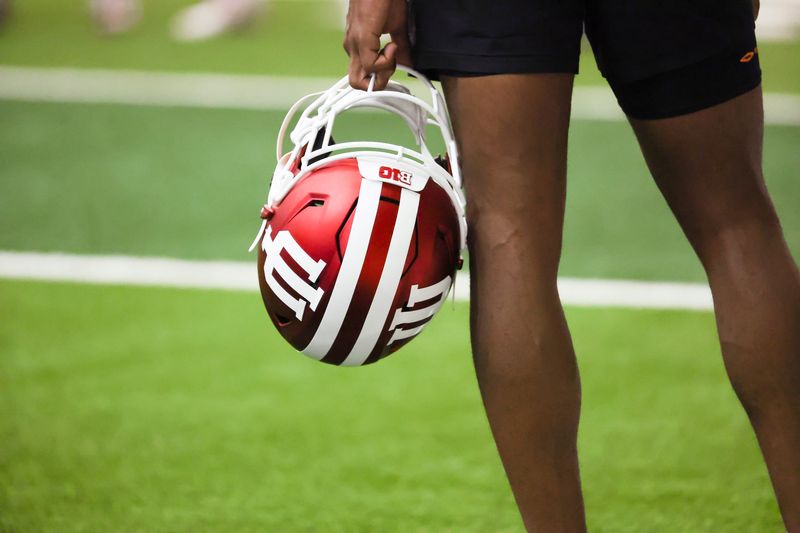 IU football stock photo helmet logo