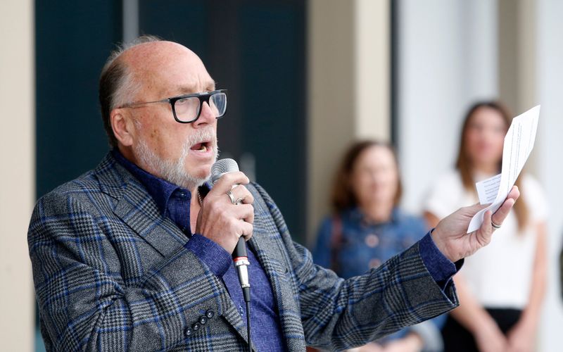 Andrew Card, founder and CEO of Card & Associates, speaks Wednesday, Oct. 23, 2024, at the formal opening of the Mishawaka Fieldhouse regional sports facility in Mishawaka.