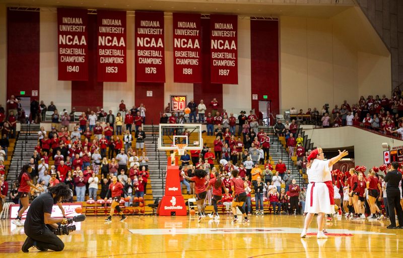 A live rendition of Martha the Mop Lady before the start of the Indiana versus Stanford women's basketball game at Simon Skjodt Assembly Hall on Sunday, Nov. 17, 2024.