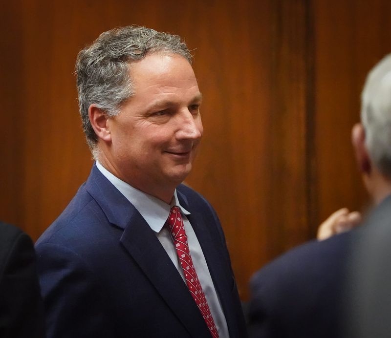 Todd Huston is elected Speaker of the Indiana House of Representatives on Org Day, or organization day, on Tuesday, Nov. 19, 2024, at in the Indiana Statehouse in Indianapolis.