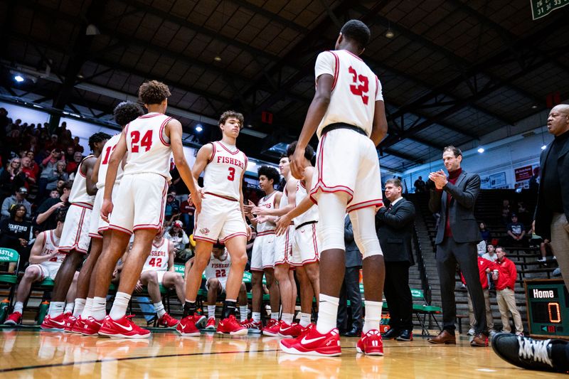 Fishers Tigers guard Millen McCartney (3) is introduced Saturday, Dec. 28, 2024, during the Boys Basketball Hall of Fame Classic at New Castle Fieldhouse.