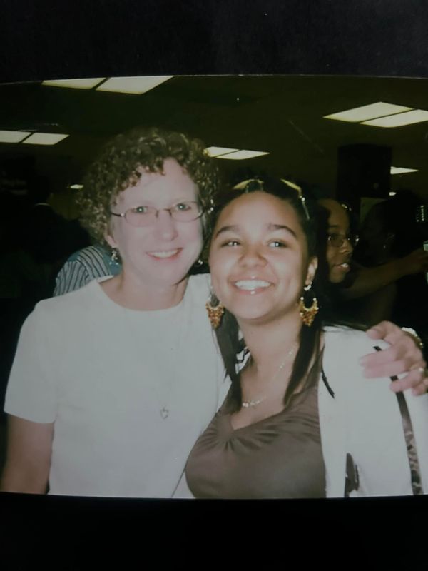 Mary Ogle pictured with her student Rashawne Millen. Circa early 2000's.
