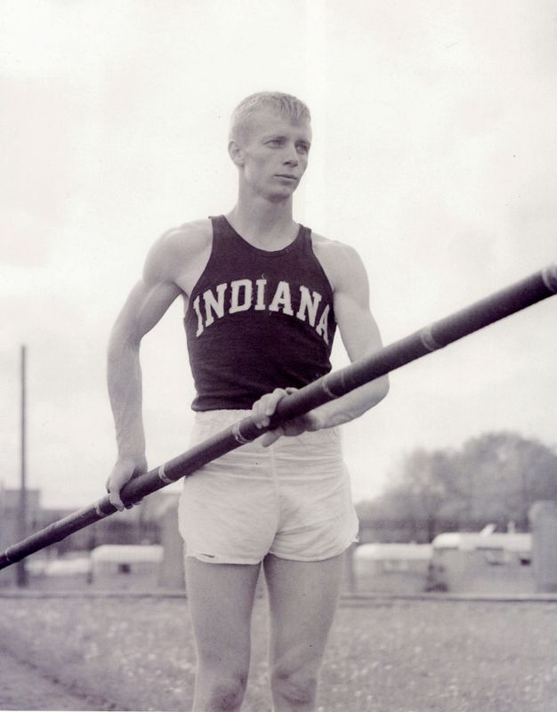 Bloomington High School’s Ted Fox won the state championship in the pole vault, clearing a height of 12 feet, 3 inches on a bamboo pole.