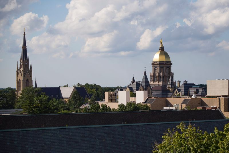 The campus of the University of Notre Dame.
