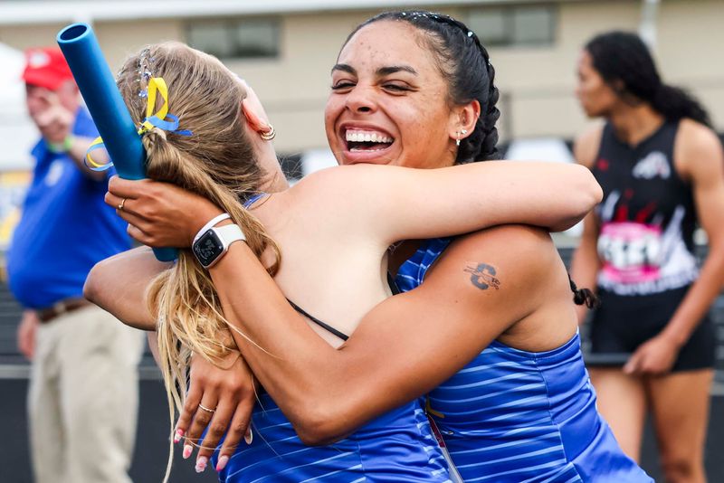Gabriela Grande Rosas (right) is a nominee for IndyStar's track and field Athlete of the Week.