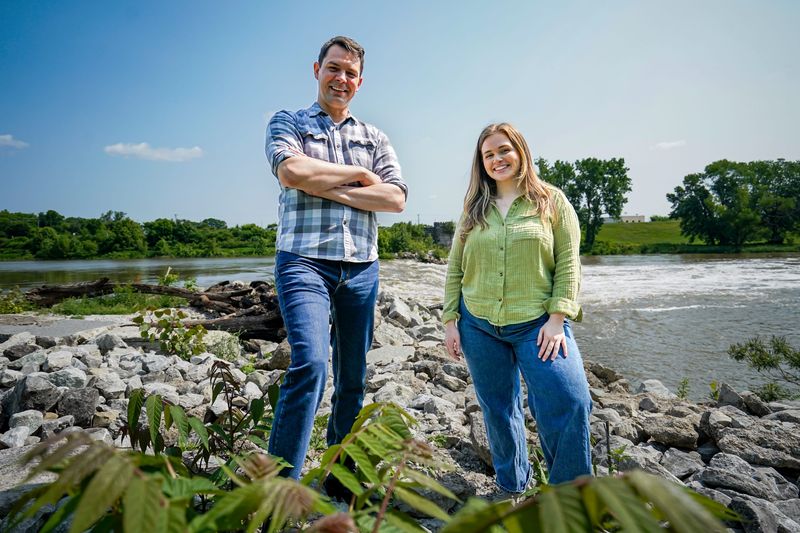 IndyStar Environmental Reporters, Sophie Hartley and Karl Schneider, visit Belmont Beach and it’s deadly low head dam on Tuesday, June 10, 2025, in Indianapolis.