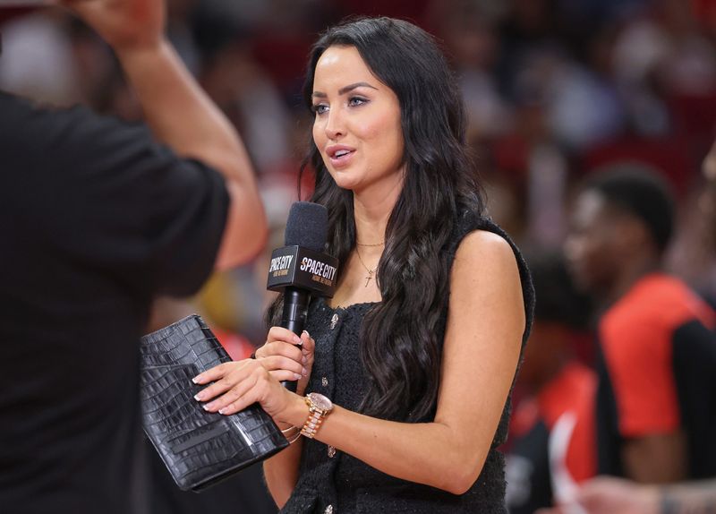 Sideline reporter Vanessa Richardson during the game between the Houston Rockets and the Charlotte Hornets at Toyota Center.