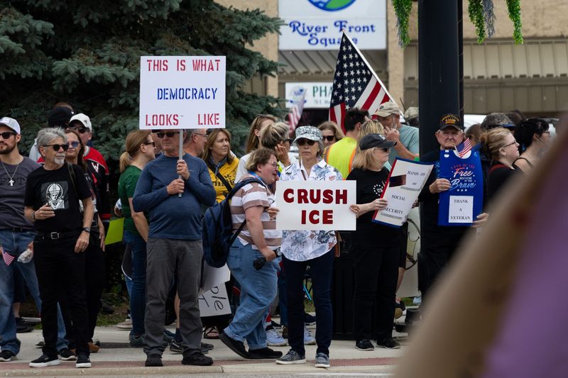 Hundreds gathered in Niles on June 14 for the No Kings Protest.