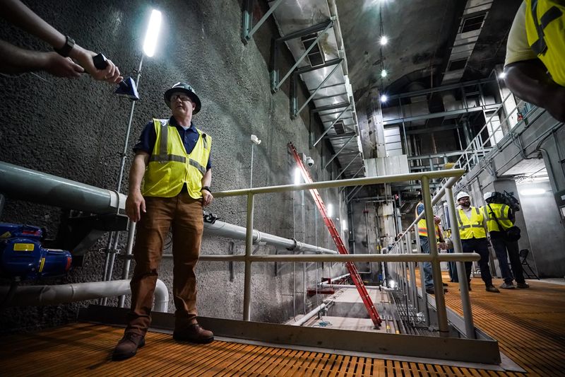 Citizen's Energy takes media on a tour of the DigIndy tunnel system at the The Southport Advanced Waste Water Treatment Plant on Tuesday, June 17, 2025, in Indianapolis.