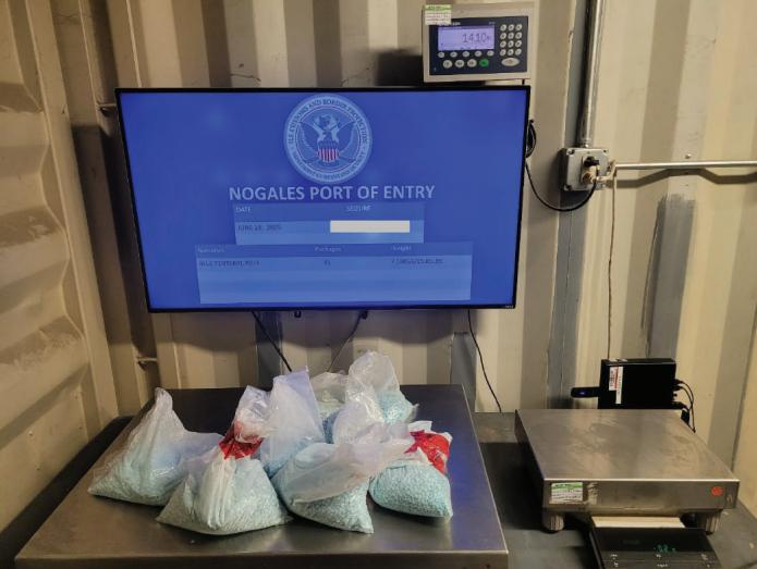 Border patrol officers found several bags full of fentanyl.