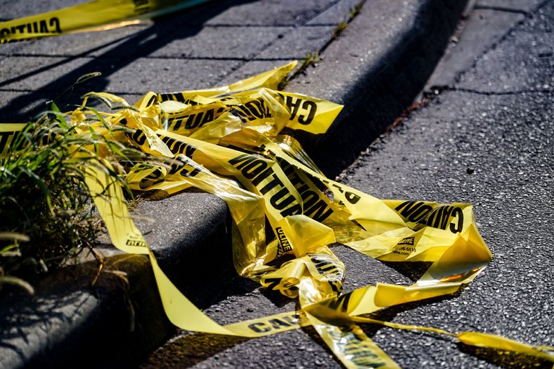 Crime scene barriers remained in place after a mass shooting in downtown on Saturday, July 5th, 2025, in Indianapolis.