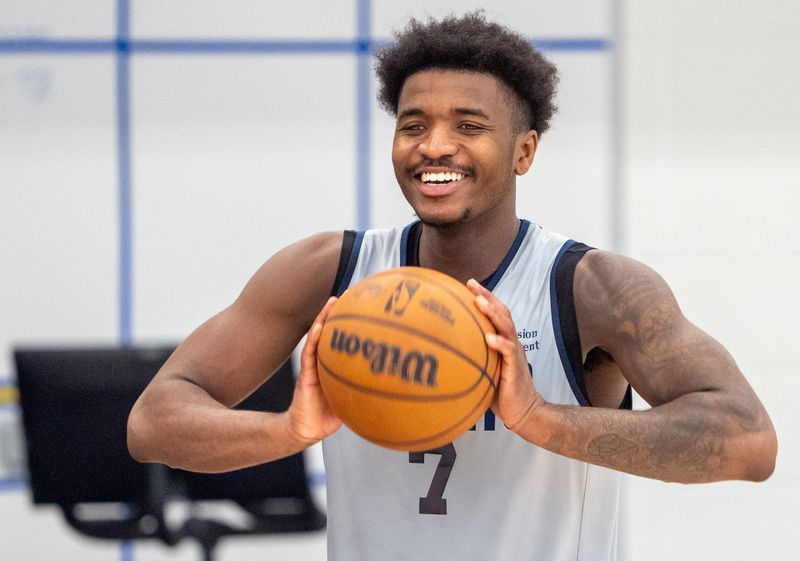 Indiana Pacers rookie guard Kam Jones practices Monday, July 7, 2025, at Ascension St. Vincent Center in Indianapolis.