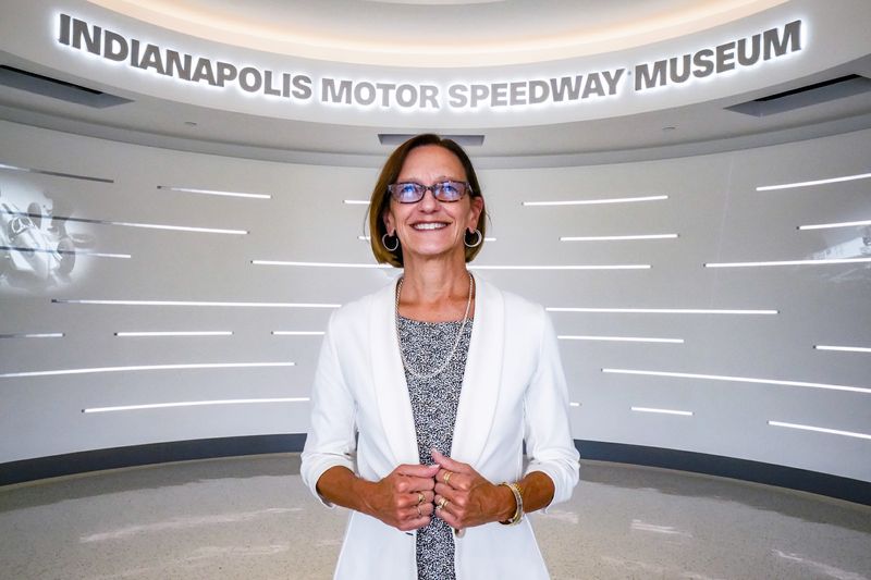 Allison Melangton, senior vice president of Penske Entertainment, is photographed at the newly renovated Indianapolis Speedway Museum, on Wednesday, July 24, 2025, in Indianapolis.