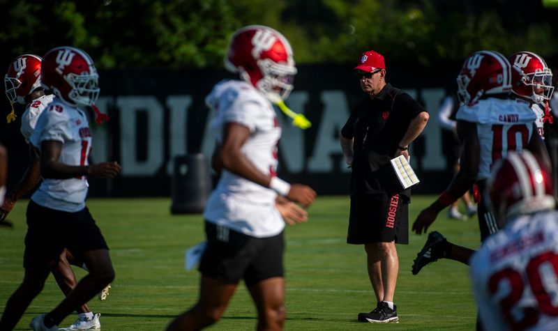 Head Coach Curt Cignetti at Indiana University football practice on Wednesday, July 30, 2025.