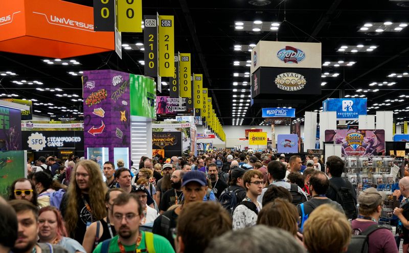 The exhibit hall fills up after opening Thursday, July 31, 2025, during Gen Con at the Indianapolis Convention Center in Indianapolis.