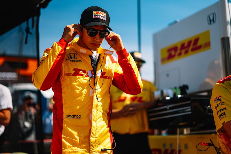 IndyCar Series points leader Alex Palou at Portland International Raceway in August 2025