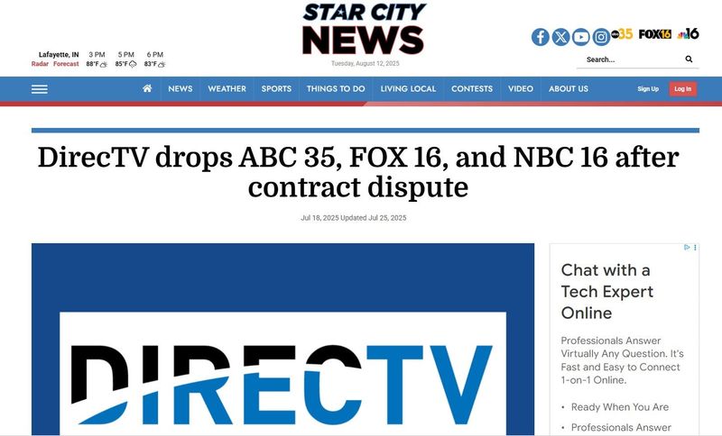 DIRECTV customers in the Lafayette area who rely on Star City Broadcasting have not received signals for ABC, NBC or Fox networks since the middle of July.