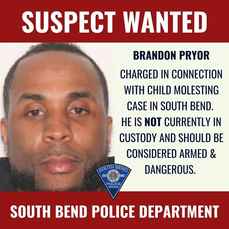 The South Bend Police Department seeks public assistance in locating suspect accused of two counts of child molestation.