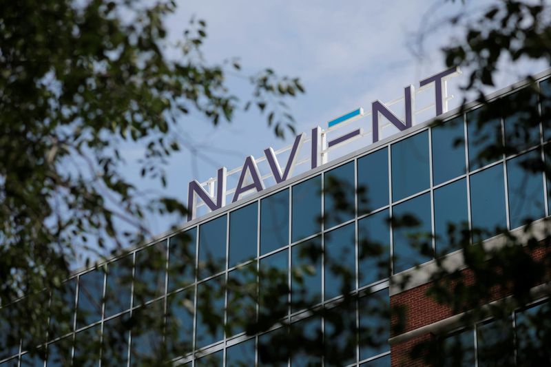 Signage is seen on the offices of Navient in Wilmington, Delaware, U.S., June 9, 2021. REUTERS/Andrew Kelly