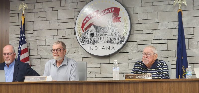 Council members, Barry Ritter, Max Smith and Gary Saunders at the Wayne County Council meeting, Wednesday, Aug. 20, 2025.