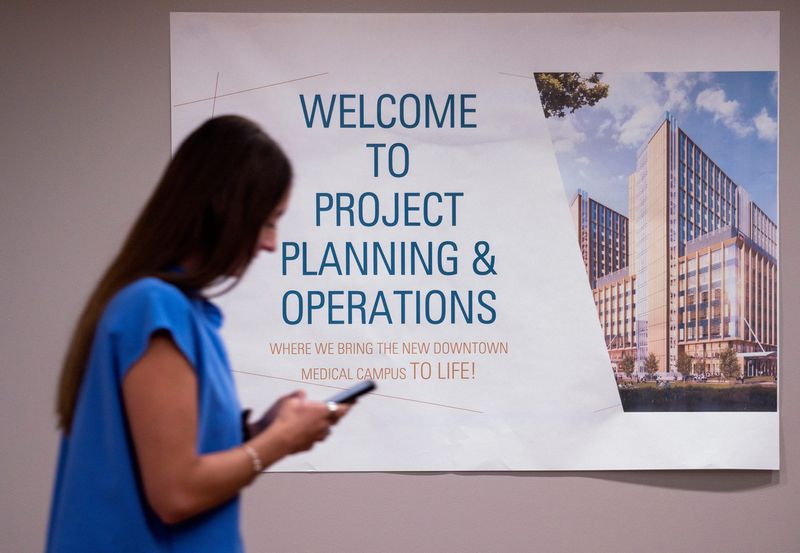 Mock-up patient rooms and other rooms are set up to show what will be coming in the new IU Health downtown hospital. These rooms, at IU Health Methodist Hospital, will be used for training also. Photo taken Wednesday, Aug. 27, 2025.